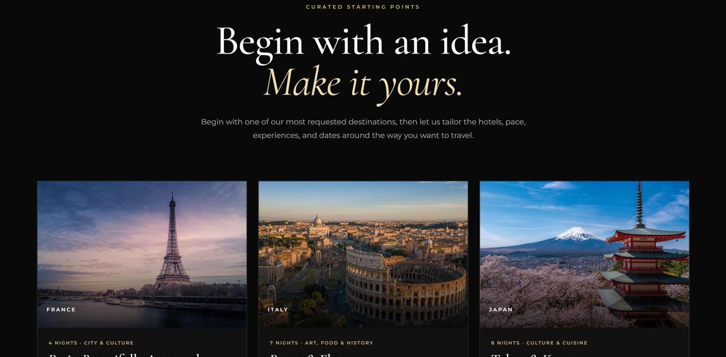 Elite Luxury Travel on desktop, screen 2