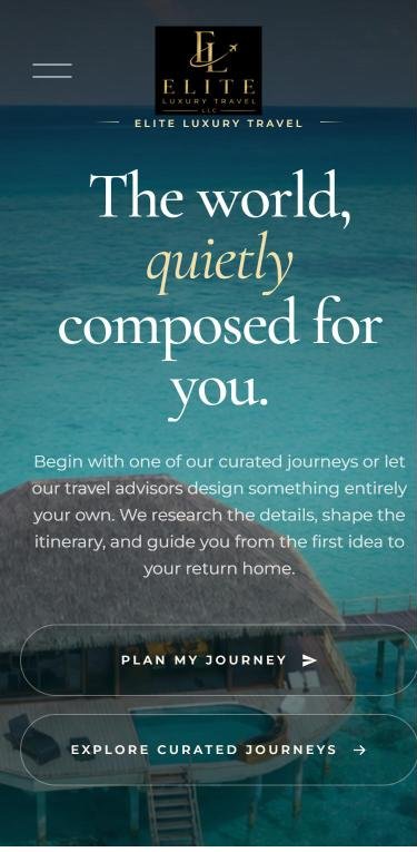 Elite Luxury Travel on iPhone, screen 1