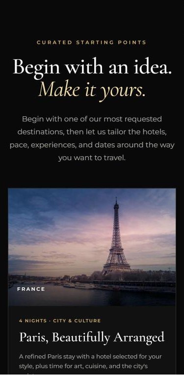 Elite Luxury Travel on iPhone, screen 2